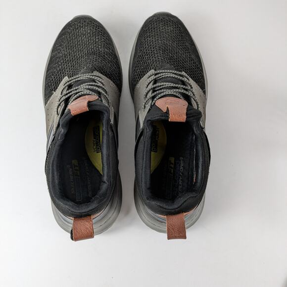 Skechers Mens Sz 10 Sneakers Delson Black Trainers Air-Cooled Memory Foam Gray main image 6